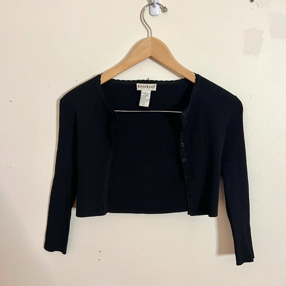 ‼️END OF SUMMER SALE ‼️
 90's/Y2K  Black Baby Doll Cardigan - Picture 6 of 7